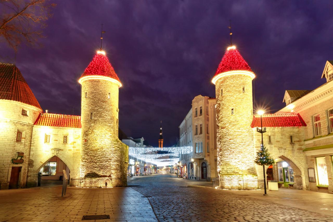 viru gate old town tallinn estonia